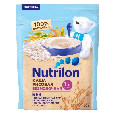 Каша Рисовая безмолочная 180 г с 4 месяцев Nutrilon 77817 1